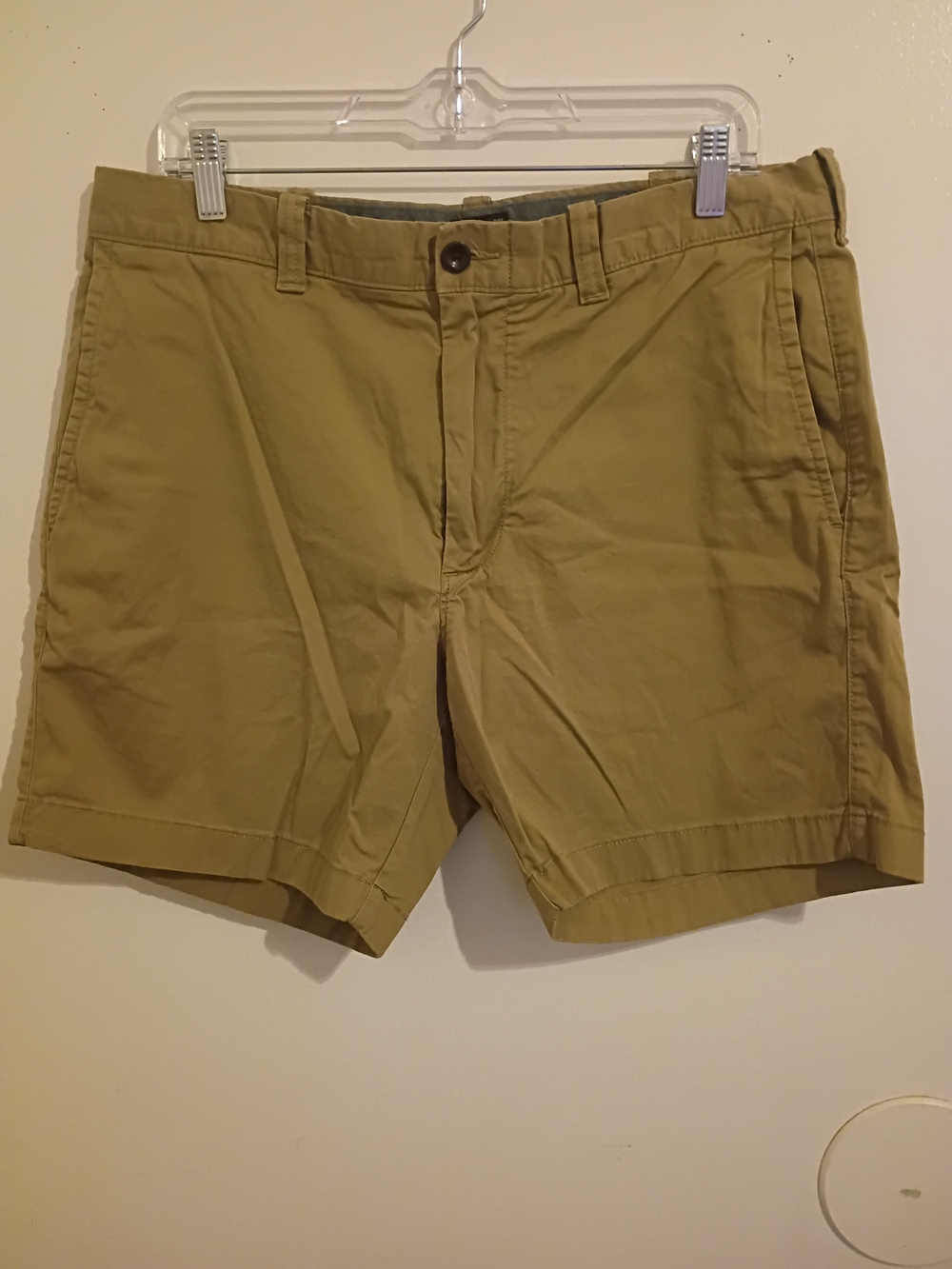 J. Crew Men's Tan Flat Front Chino Shorts Sz 35